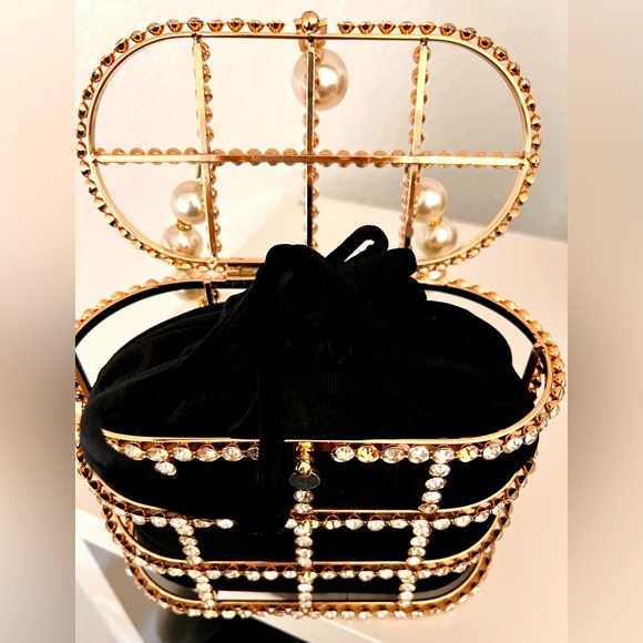 EUC CRYSTALIZED CAGE EVENING CLUTCH - Picture 6 of 7